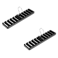 Miniatyrbillede 2 af 6: Bælteholder 10 slidser Slips Bælte Tørklæde Rack Organizer Robust Black