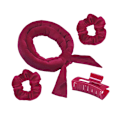 Miniatyrbild 2 av 2: Värmefri Curling Pannband Curl Ribbon med Hårclips wine red