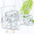 Miniatyrbild 3 av 5: Transparent Toalettsak, Resekit för Flygplan, Sminkväska i Vattentät PVC för Resor, Förvaringsväska för Flygresor, 3-pack