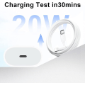 Miniatyrbillede 3 af 5: Ny produkt, hurtigoplader - 20W PD Hurtigoplader med 1,8 m C til Lightning Kabel Type C Oplader Adapter, Universal til iPhone Universal iPad