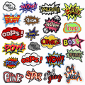 Miniatyrbilde 1 av 5: 20 stk. Stryke-på-lapper for Hip Hop-jakke, POW Letters Expl