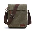 Sporty crossbody taske i canvas og læder Mörkgrön