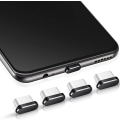 Miniatyrbilde 1 av 5: 4 deler (svart) USB C støvhette Type-C deksel Kompatibel