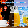 Miniatyrbillede 3 af 7: Vandkande, 2 L glaskande med låg og præcis skala, iste-kande i rustfrit stål, let at rengøre varmebestandig borosilikat mælkekande til juice