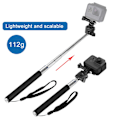 Pikkukuva 2 / 4: Laajennettava kädessä pidettävä selfie-monopodi GoPro-, DJI Osmo Action-, Xiaoyi- ja muille toimintakameroille