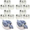 12-pack servettringar (silver) metallservettringar, för bröllopsmiddagar, julfester och påskmiddagsdekoration