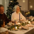 Miniatyrbillede 6 af 6: LED-lys Stabel Lys Sort, Flammeløse Lys, Batteridrevne Lys, LED Lange Lys til Bord Jul Fødselsdagsfest Bryllup