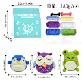 Miniatyrbild 3 av 7: Virka materialpaket set handgjord DIY stickad ullboll docka dekoration