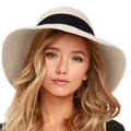 Solhat til damer UPF 50+ strandhat stråhat med bred skygge beige