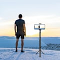 Pikkukuva 7 / 7: Pyöriväkahvainen pöytäteline Insta360 X3 / X4 / DJI / Gopro -kameroille 1/4 ruuvikiinnityksellä, teleskooppivarsi