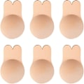 Miniatyrbillede 1 af 5: 3 par stropløs selvklæbende usynlig BH ift. Nipplecovers Kanin BH L
