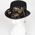 Pikkukuva 2 / 5: Steampunk Silinterihattu Hammasratas Goottilaiset Lasit Retro Raskaan Teollisuuden Hattu H
