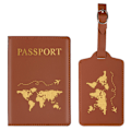 Miniatyrbilde 1 av 5: 2 stk. Passholder Bagasjelapp, Passholder og Sett for par Bryllupsfest Bryllupsreiser brown
