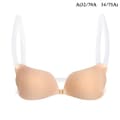 1:a Kvinnor Osynlig BH Push Up Silikon BH med Transparent A Apricot