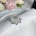 Miniatyrbillede 2 af 5: Blomma servietringe sæt med 6, hule design servietholdere Blomsterstrass Servietspænder