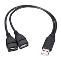 Miniatyrbilde 1 av 11: 1* USB 2.0 A hann til 2 doble hunn Jack Y Splitter Hub Strøm