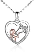 Flickor och hästar Halsband Tjejer Sterling Silver Smycken Presenter