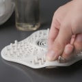 Miniatyrbillede 3 af 5: Sæt med 4 silikonefiltre til vask, brusehårfilter, afløbsbeskyttelse, hårfanger med sugekop mod tilstopning til brusebad, afløb