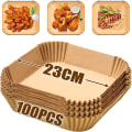 Miniatyrbilde 1 av 5: Airfryer papir - naturlig farge - firkantet 20*20cm høy 4,5cm 100stk/b