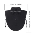 Miniatyrbilde 2 av 2: Kvinner Dame Falsk Krage Halv Skjorte Stil Bluse Avtakbar Krage Black color
