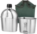 Militär Vattenflaska Kit 2st 1000ml 600ml Rostfritt Stål Militär