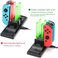 Pikkukuva 4 / 6: Lataustelakka Nintendo Switch Joypad -ohjaimille ja Pro-ohjaimille LED-valoilla