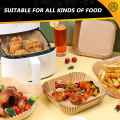 Miniatyrbilde 5 av 5: Airfryer papir - naturlig farge - firkantet 20*20cm høy 4,5cm 100stk/b