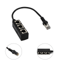 Miniatyrbilde 3 av 4: RJ45 nettverk 1 til 3-port Ethernet-adapter
