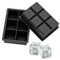 2-pack isformar i silikon - 6 stora svarta isbitar