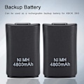 Pikkukuva 4 / 5: Xbox 360 -ohjaimen sarja, 2*4800mAh akku USB-latauskaapeli+lataustelakka