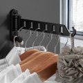 Miniatyrbillede 10 af 11: Vægmonteret Tøjstativ Tørretumbler Foldbar Tøjstativ Metal Opbevaringsstativ til Hjem Sovesal Balkon Heavy Duty Hængende White