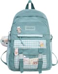 Kawaii Harajuku rygsæk Sød ternet studenterrygsæk (grøn)