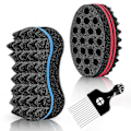 Miniatyrbild 1 av 5: 3-pack, lockborste svamp för hår män kvinnor, twist svamp för afro lockar