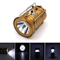Miniatyrbilde 5 av 6: Solar campinglys USB oppladbar lommelykt Bærbar nødlampe utstyr Gold