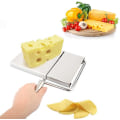 Miniatyrbilde 2 av 4: Ostehøvel med ståltråd i rustfritt stål for hard og halvhard ost - Grønnsakskutter - Serveringsbrett for smørskjæring (rustfritt stål)