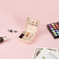 Miniatyrbillede 5 af 5: Lille smykkeskrin i PU-læder, bærbar rejseetui til ringe, vedhæng, øreringe, halskæde, pink