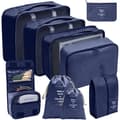 9-pack packningskuber Bagagepackningsorganisatorer för resetillbehör Dark blue