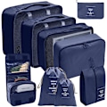 Miniatyrbild 1 av 5: 9-pack packningskuber Bagagepackningsorganisatorer för resetillbehör Dark blue