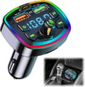 Pikkukuva 1 / 5: Bluetooth Auton FM-lähetin Bluetooth 5.0 Autotarvikkeet, Handsfree Auton Bluetooth, Bluetooth Autosoitinadapteri, 2 USB + Type C [4.8A + 18W PD]