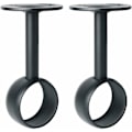 Miniatyrbilde 5 av 5: Gardinstangsbeslag Garderobsstangsbeslag med skruver Takbeslag for gardin og garderobe, Matt svart rustfritt stål, Diameter 32 mm, 2 stk.