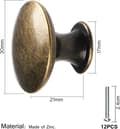 Miniatyrbillede 2 af 5: 12 stk. vintage messing runde skabsknopper