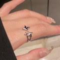 Miniatyrbild 7 av 8: n Stil Silver Color Ins Star Rings Enkelt mode justerbart F