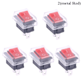 Miniatyrbild 1 av 8: 5 Styck Tryckknapp Mini Switch 2Pin On/Off Vippbrytare med wat 2(metal Red)