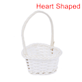 Miniatyrbild 1 av 8: 1st Handvävd Mini Plast Vävning Förvaring Tyg Korg Ratt Heart Shaped