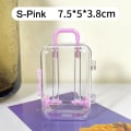 Miniatyrbild 1 av 5: Mini resväska stil förvaringslåda Smycken förvaringsväska Case N S-Transparent&Pink