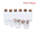 Miniatyrbild 1 av 8: 10 ST Miniglasflaskor med korkpropp genomskinlig flaskaflaska Vi 10ml-10pcs