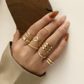 Miniatyrbild 2 av 8: 8 st Bohemian Creative Retro Simple Cross Twist Ring Set Jewelr 01