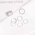 Miniatyrbild 8 av 8: 8 st Bohemian Creative Retro Simple Cross Twist Ring Set Jewelr 01