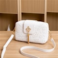 Miniatyrbild 1 av 5: Kvinnor Pu- print tofs Crossbody-väskor Mode Casual Sol White