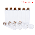 Miniatyrbild 1 av 8: 10 ST Miniglasflaskor med korkpropp genomskinlig flaskaflaska Vi 20ml-10pcs